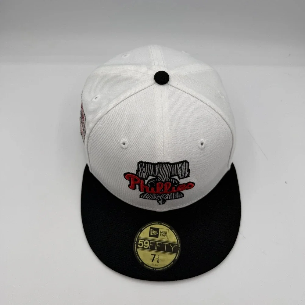 New Era 59Fifty Philadelphia Phillies Hat Cap 7 1/8 White 1996 All Star Game MLB